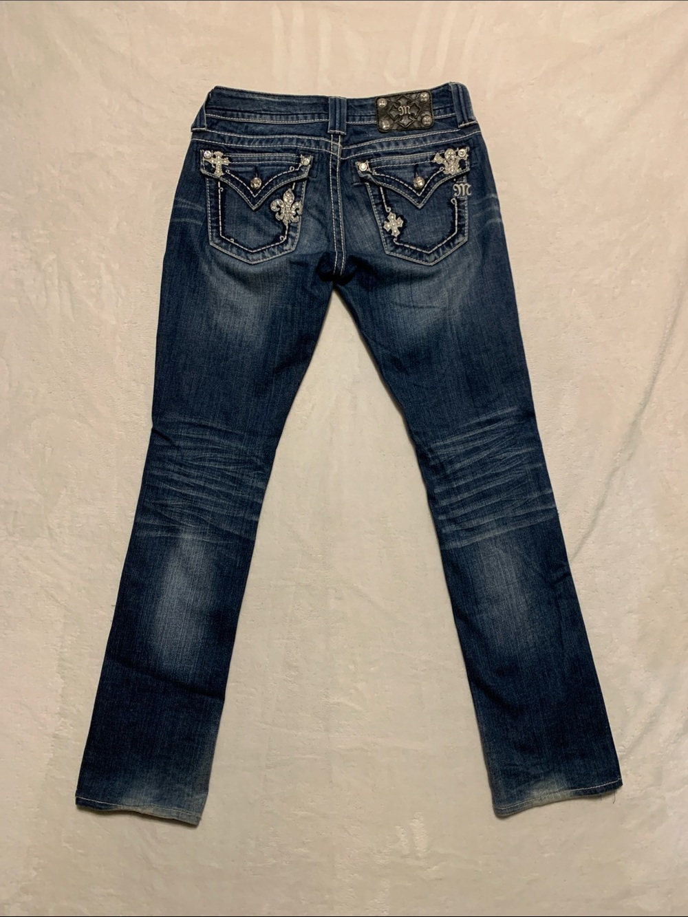 Miss me sz 27 jeans boot bling flap pockets